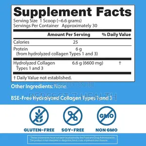 BSE-Free Hydrolyzed Pure Collagen Types 1 and 3 Powder, 7.1 Oz (200 G)