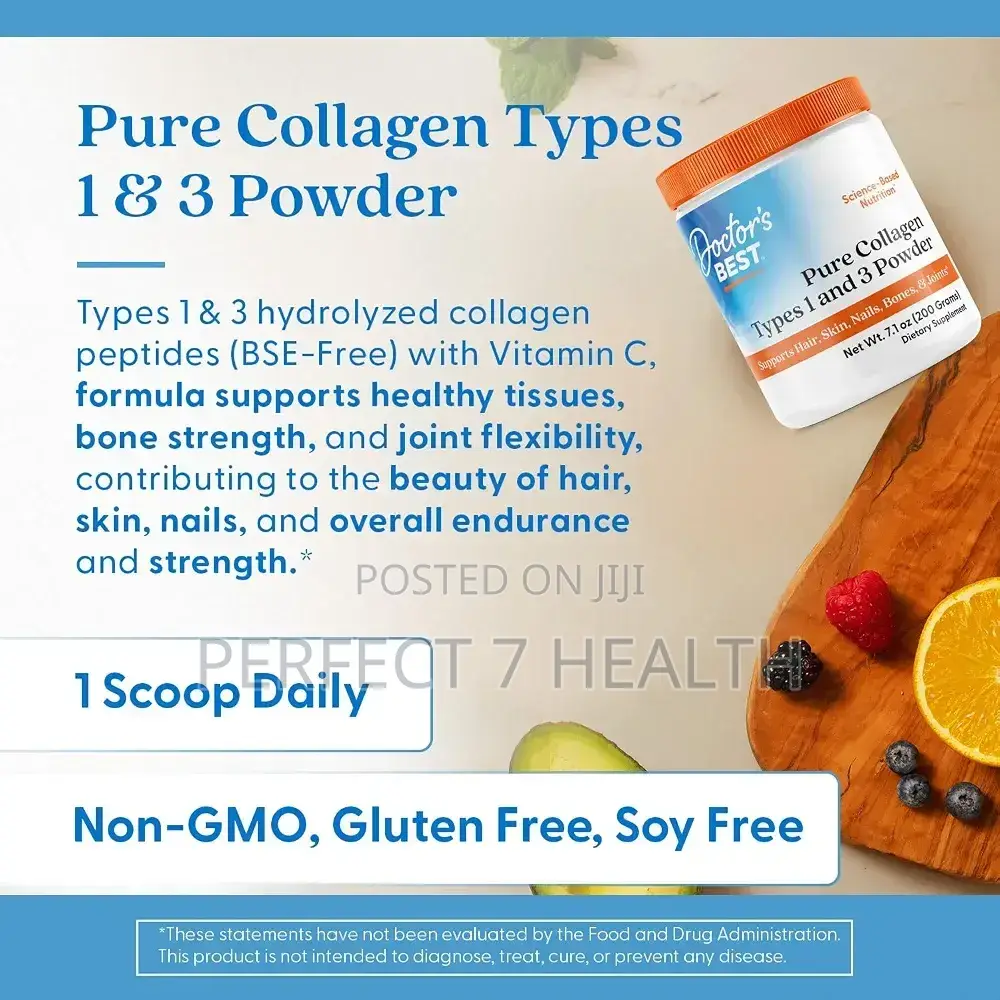 BSE-Free Hydrolyzed Pure Collagen Types 1 and 3 Powder, 7.1 Oz (200 G)
