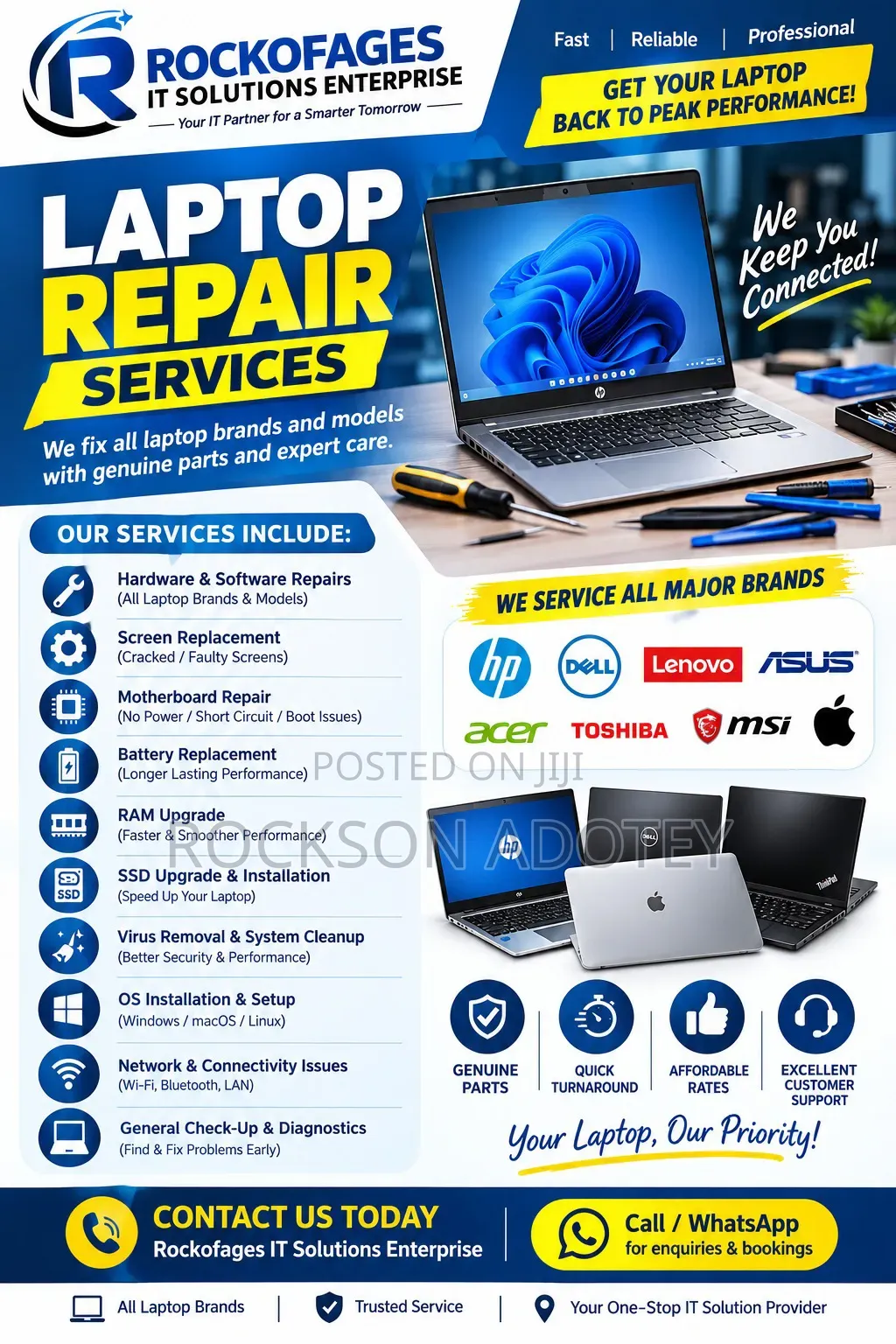 Laptop Repair & System Software Installation Services