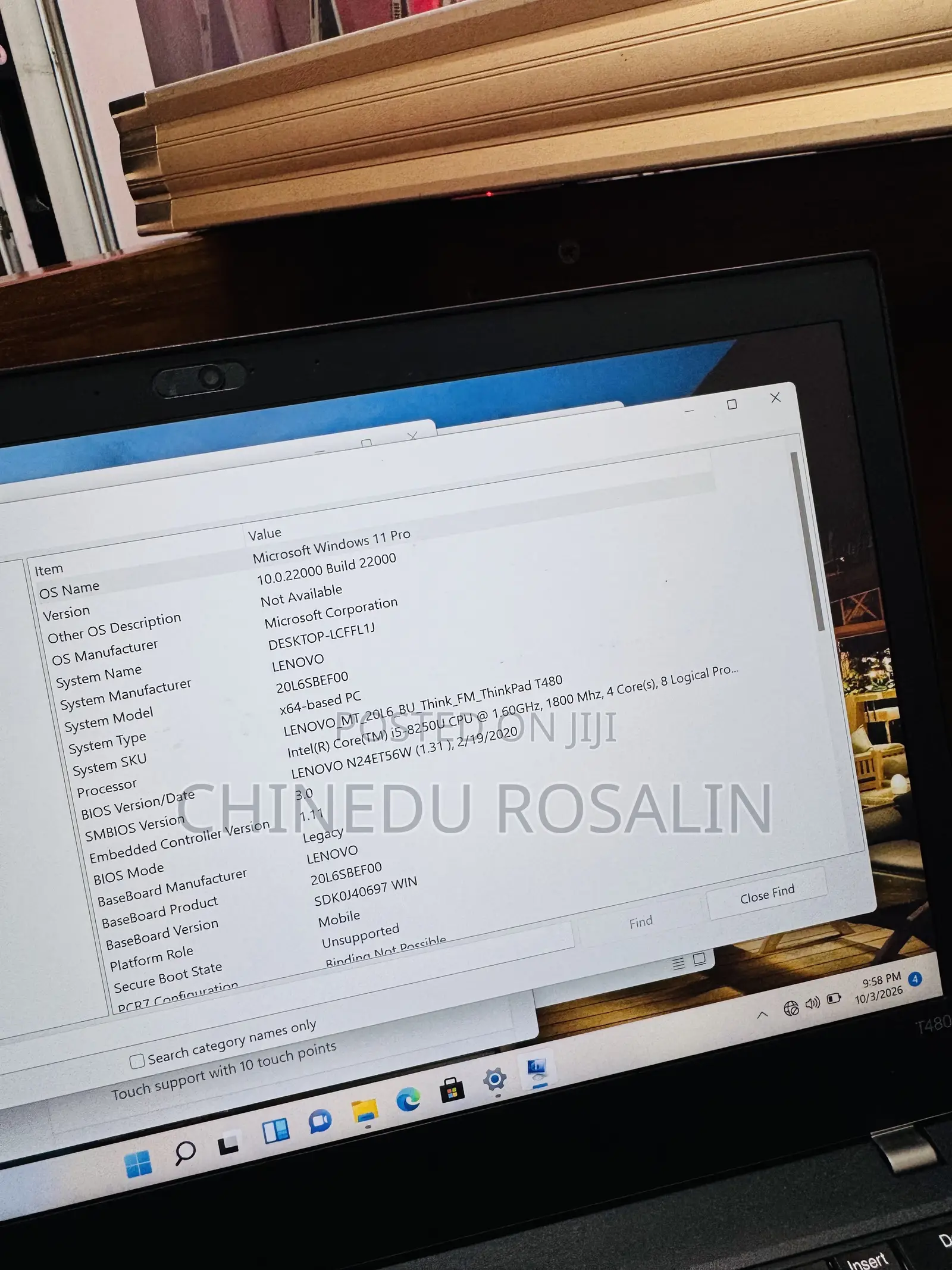Laptop Lenovo ThinkPad T480 8GB Intel Core i5 SSD 256GB