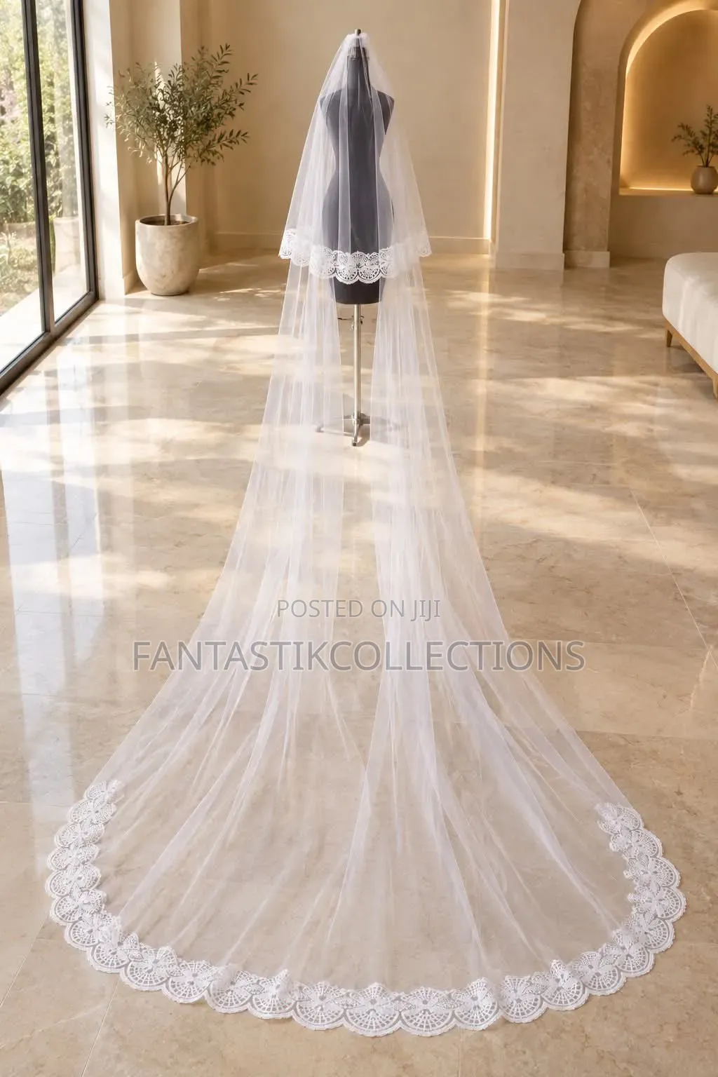 Luxury Cathedral Wedding Long Bridal Veil With Comb