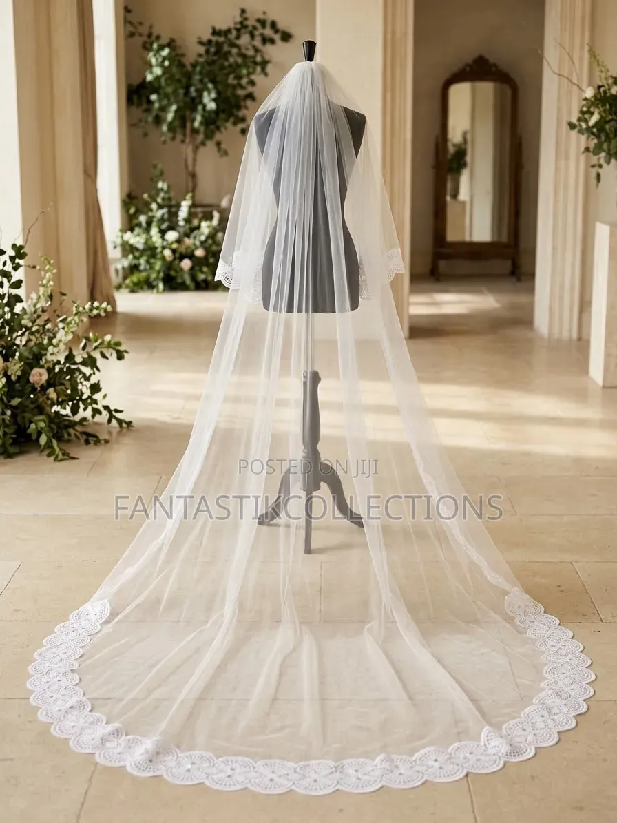Luxury Cathedral Wedding Long Bridal Veil With Comb