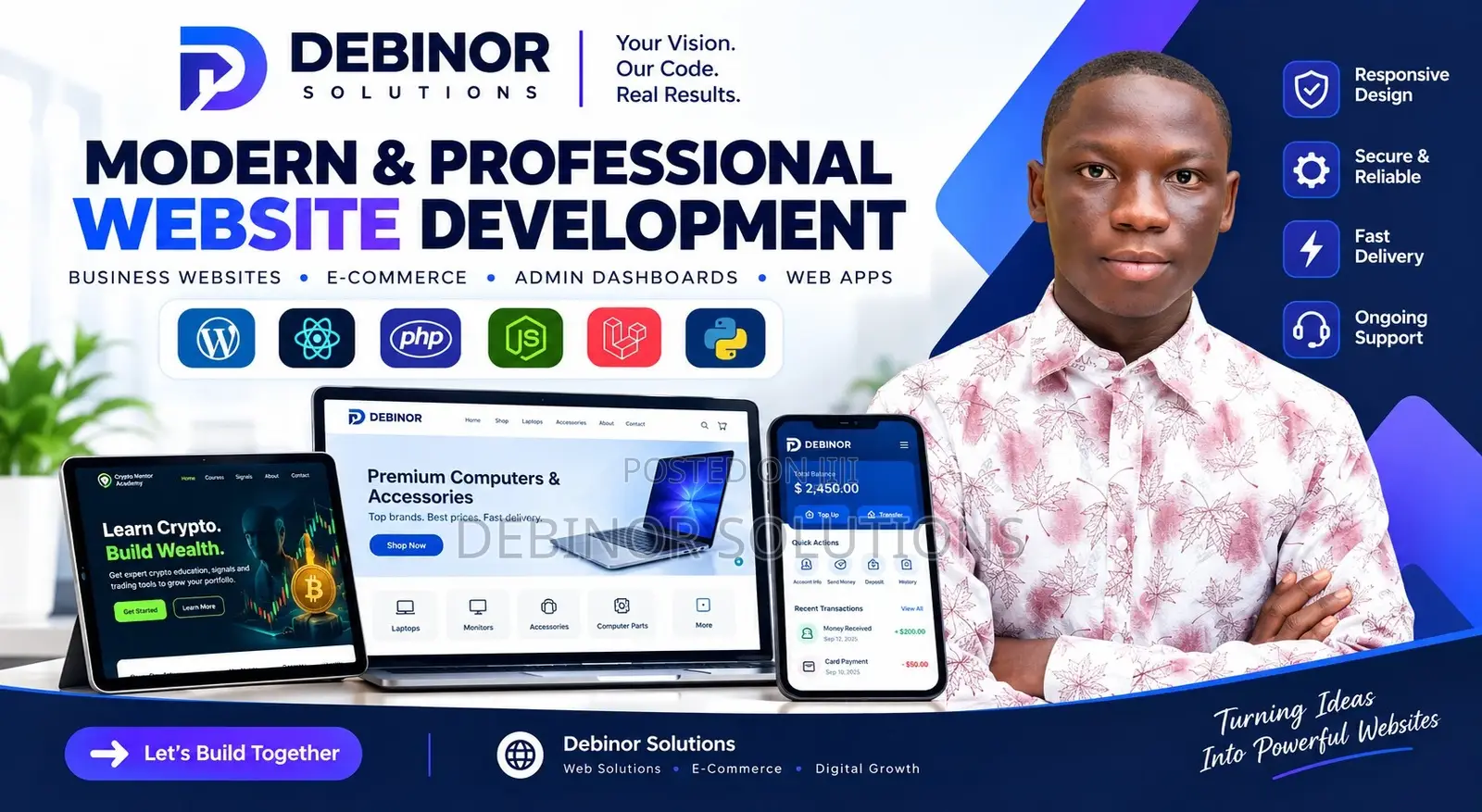 Debinor Solutions — Web Development & Digital Solutions.