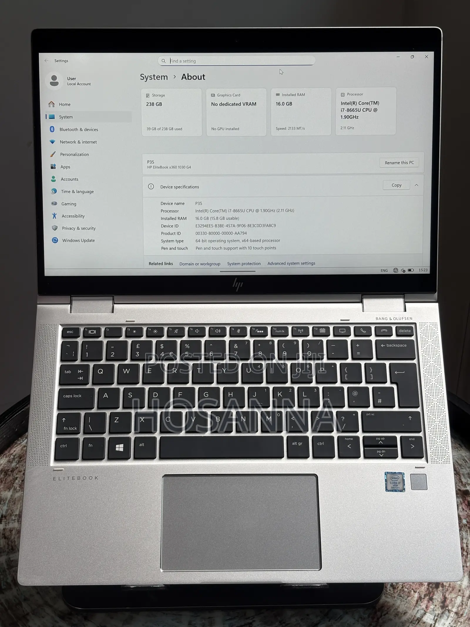 Laptop HP EliteBook x360 1030 G4 16GB Intel Core i7 SSD 256GB