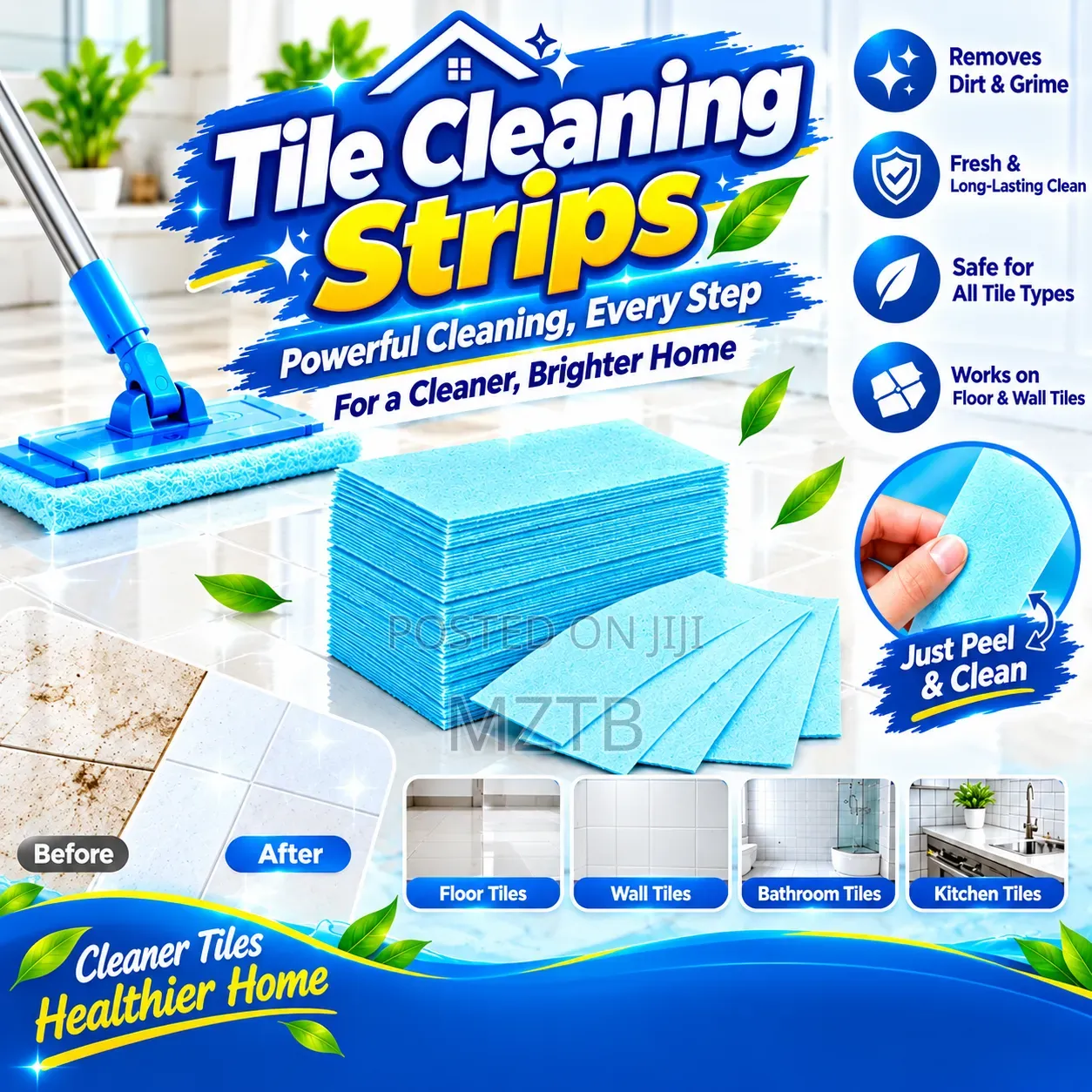 Wall Tile Deep Cleaning Detergent - 30 Strips