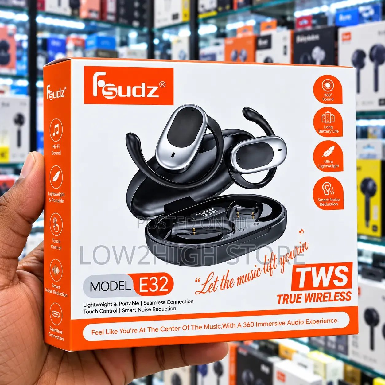 Fsudz E32 Open-Ear TWS Wireless Earbuds - Low2High