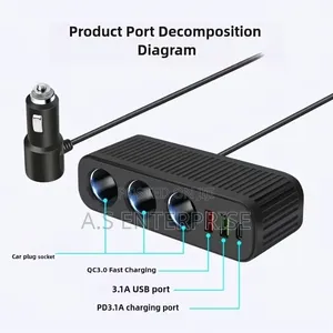 6-in-1 120W High Power Car Charger Splitter