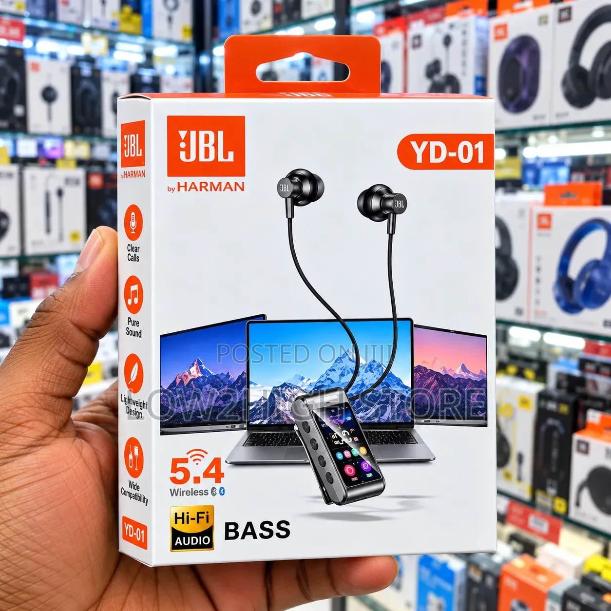 YD-01 Clip-on Bluetooth Neckband Earphones - Low2High