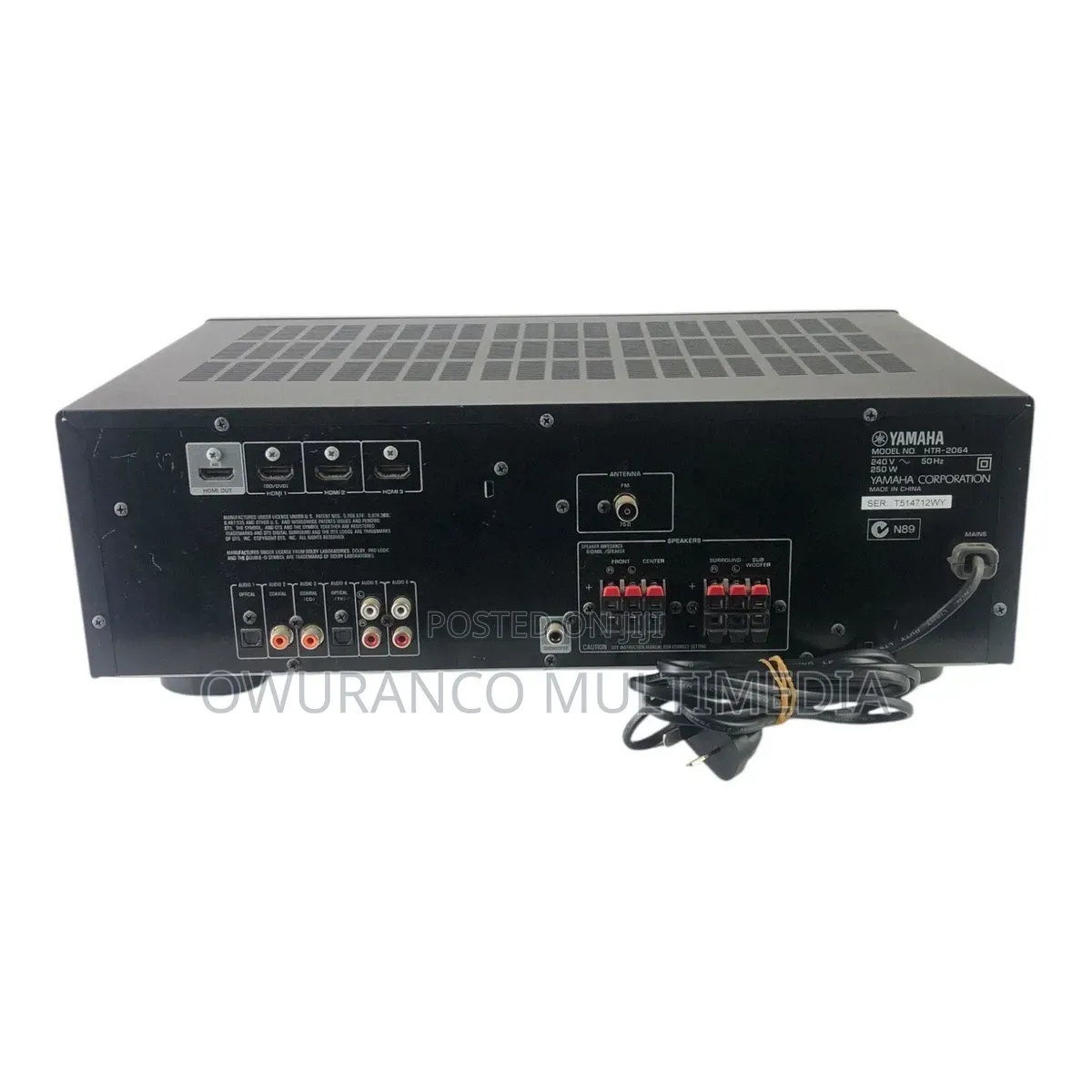 Yamaha HTR-2064 5.1-Channel Av Receiver (100w X 5) - 4k Hdmi With Arc