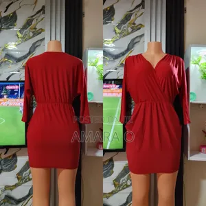“Elegant Red Wrap Mini Dress ”