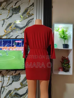 “Elegant Red Wrap Mini Dress ”