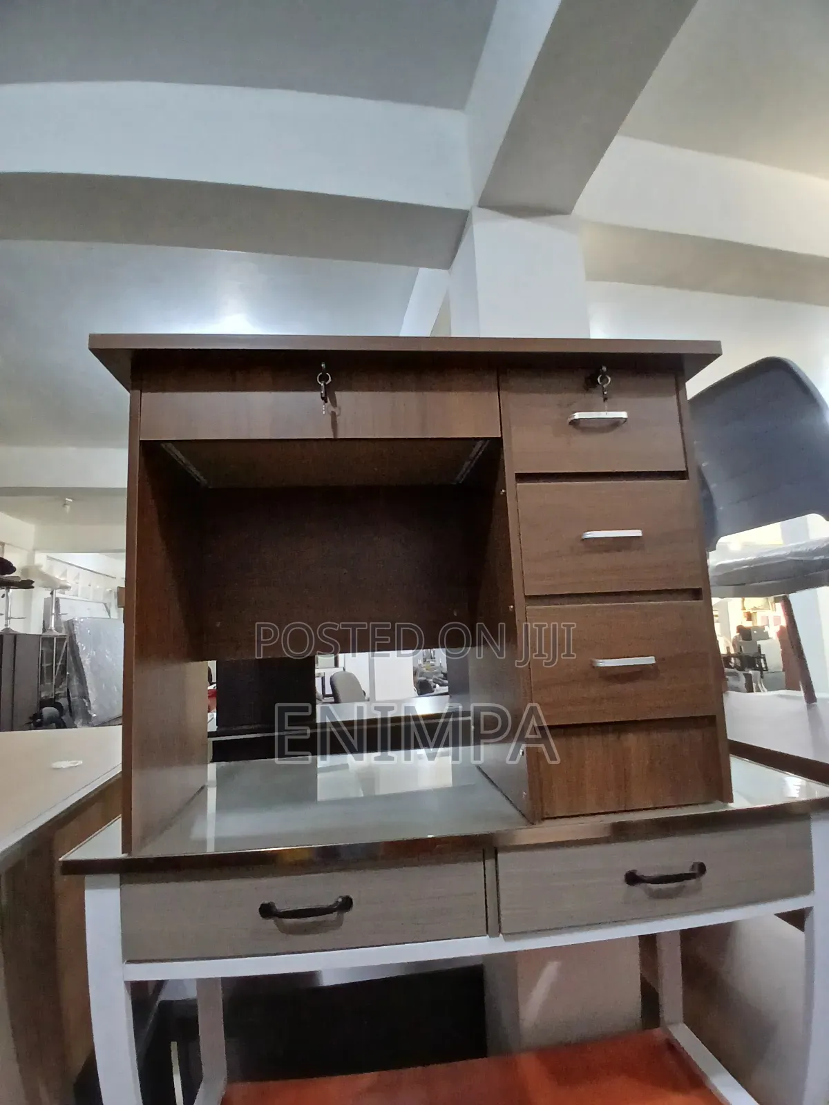 An Authentic Darkbrown Computer Desk