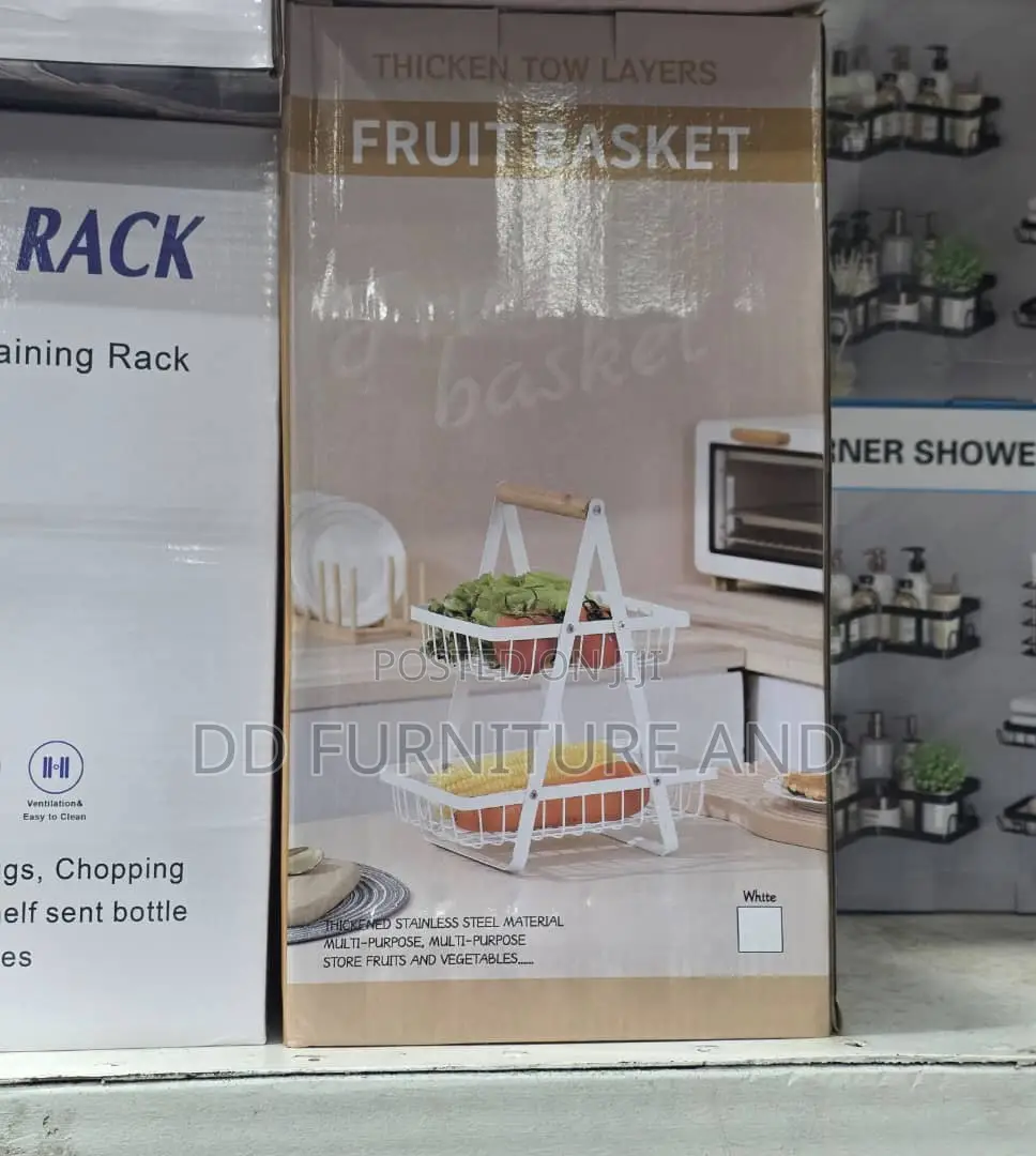 2-Tier Rectangular Metal Storage Basket