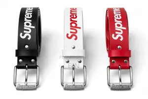 Supreme Belt 3 Colors - Original Leather - Black White Red