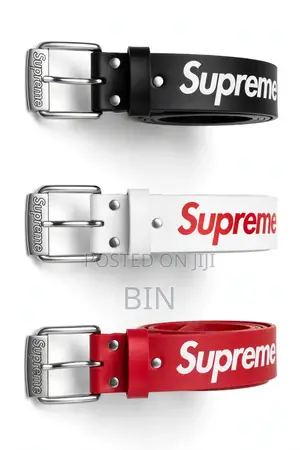 Supreme Belt 3 Colors - Original Leather - Black White Red