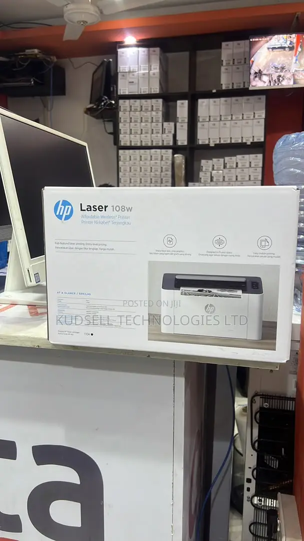 HP LaserJet 108w Wireless Laser Printer – Wi-Fi, USB, Print Only,