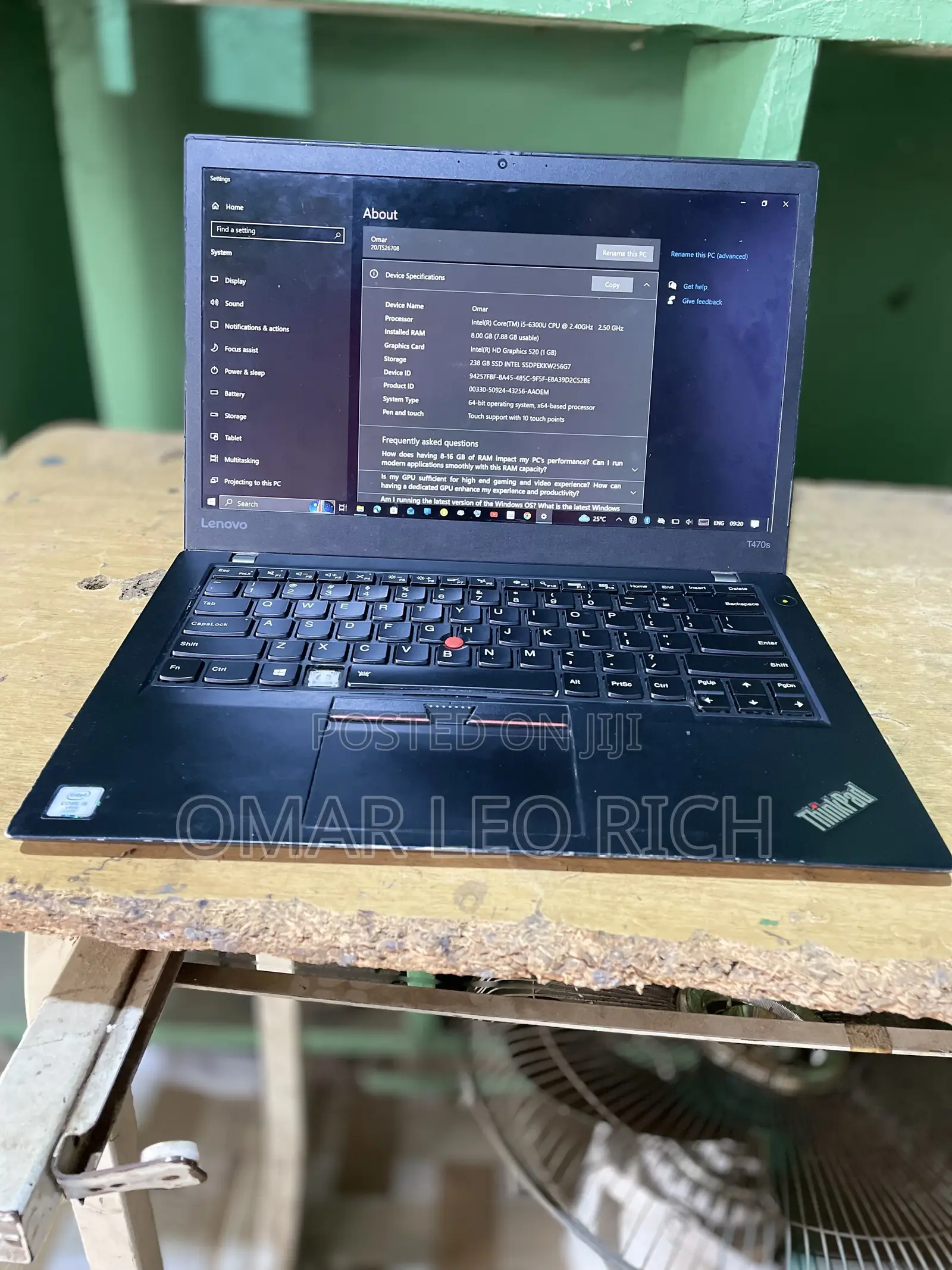 Laptop Lenovo ThinkPad T470s 8GB Intel Core i5 SSD 256GB