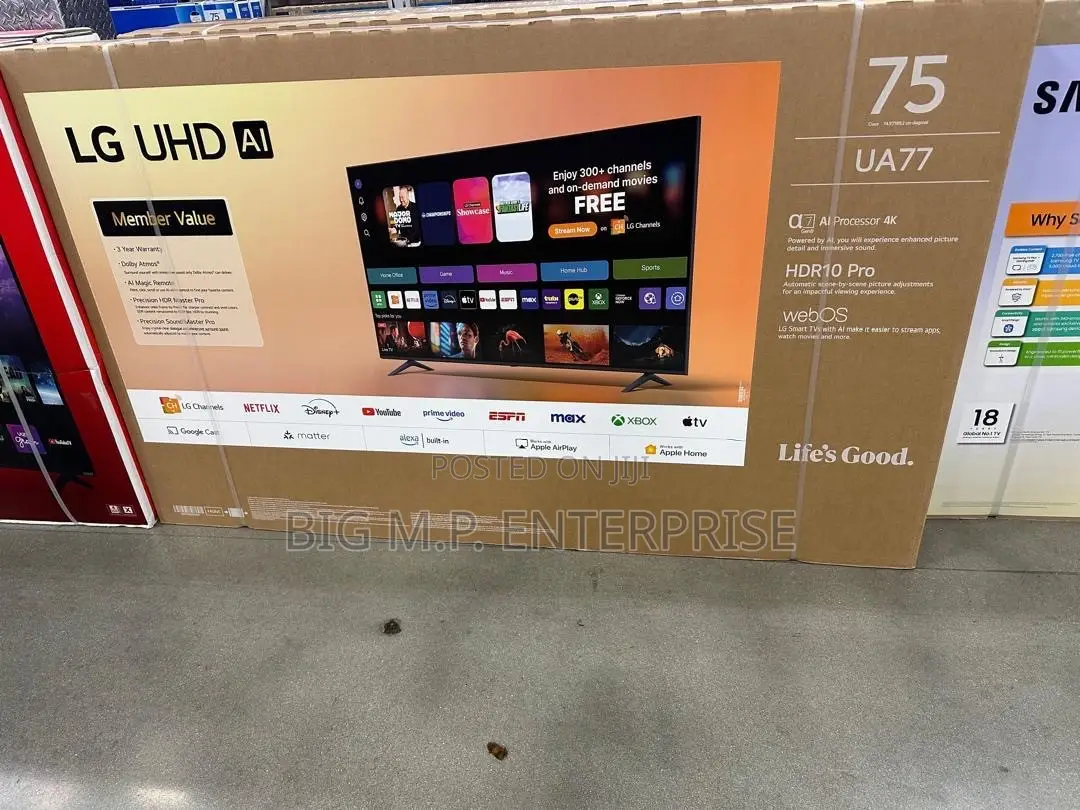 Brand New LG 75-Inch Class UA7700 Series 4K UHD Smart TV. 2025 Model