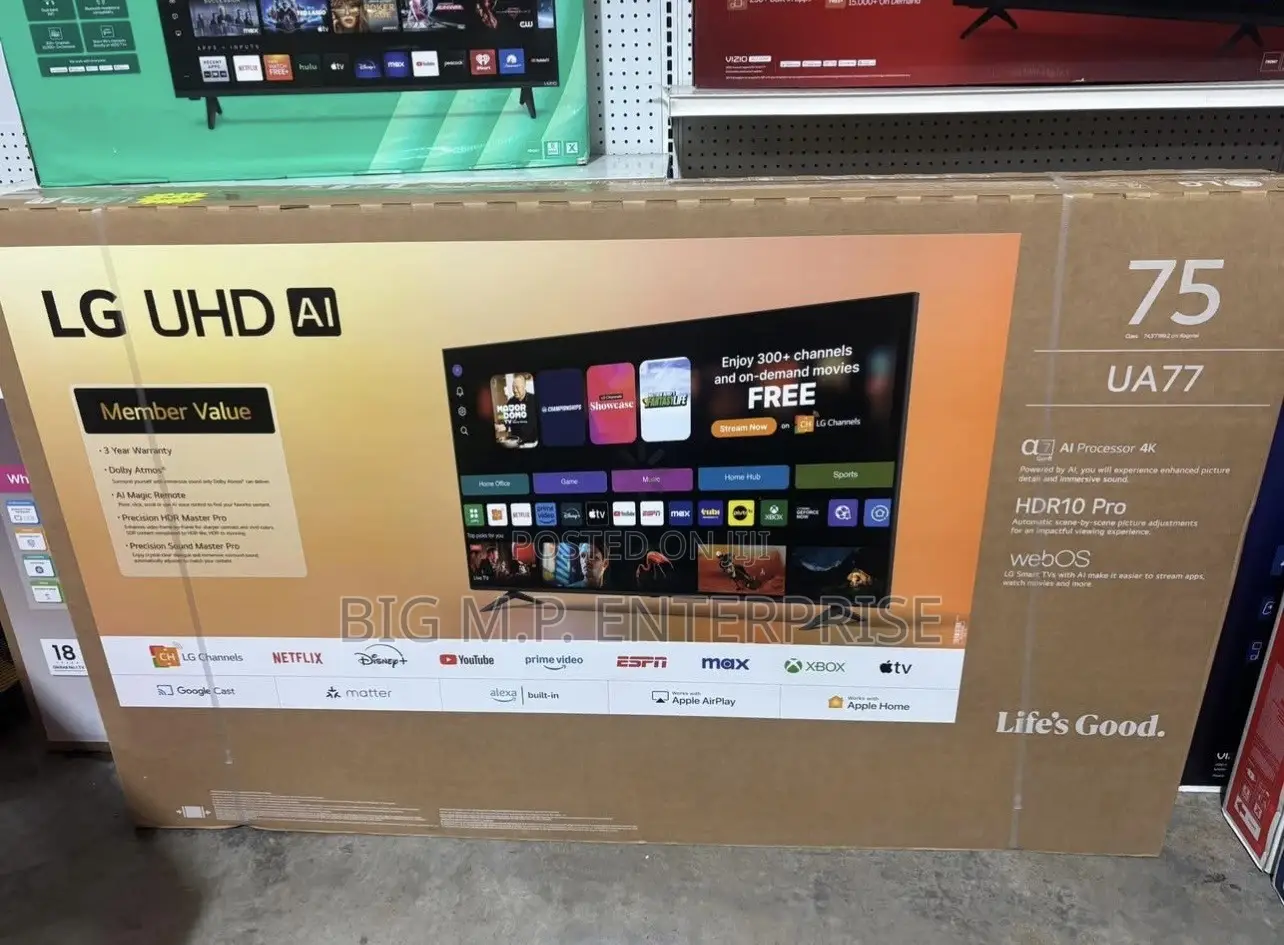 Brand New LG 75-Inch Class UA7700 Series 4K UHD Smart TV. 2025 Model