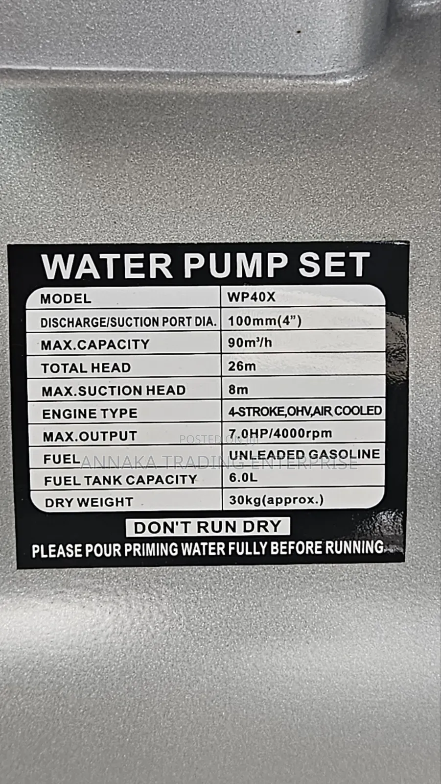 4" Petrol Water Pump