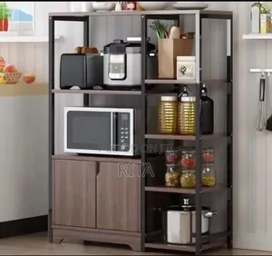 Metal and Wooden Cabinet Rack