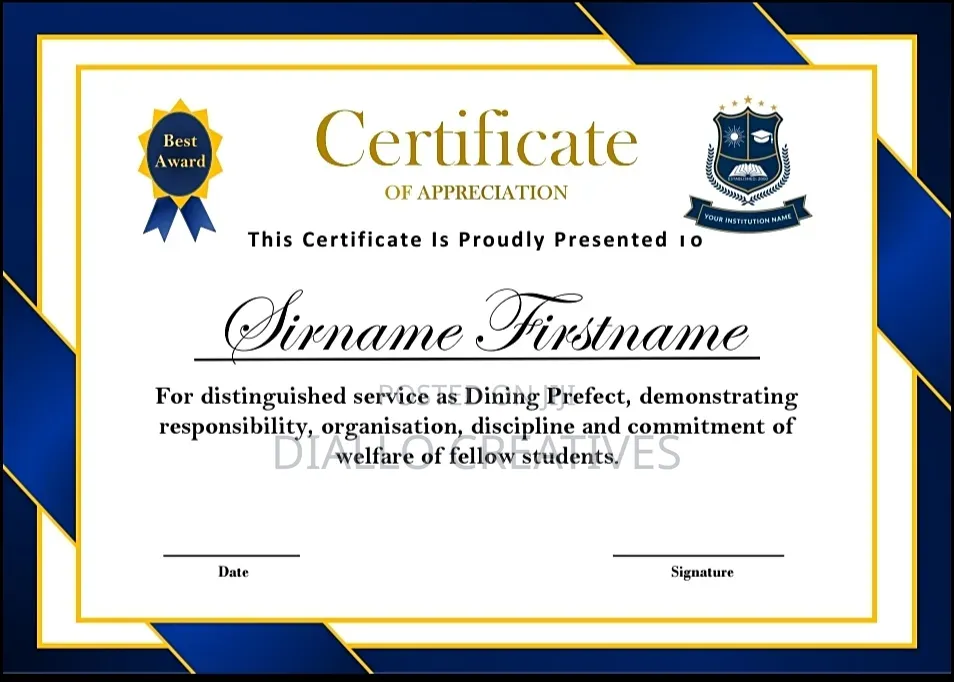 Certificate Design Service