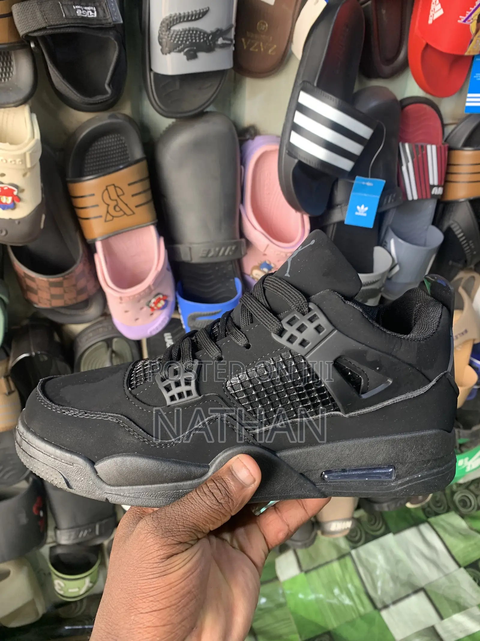 Orginal Jordan Retro 4 All Black Good Quality