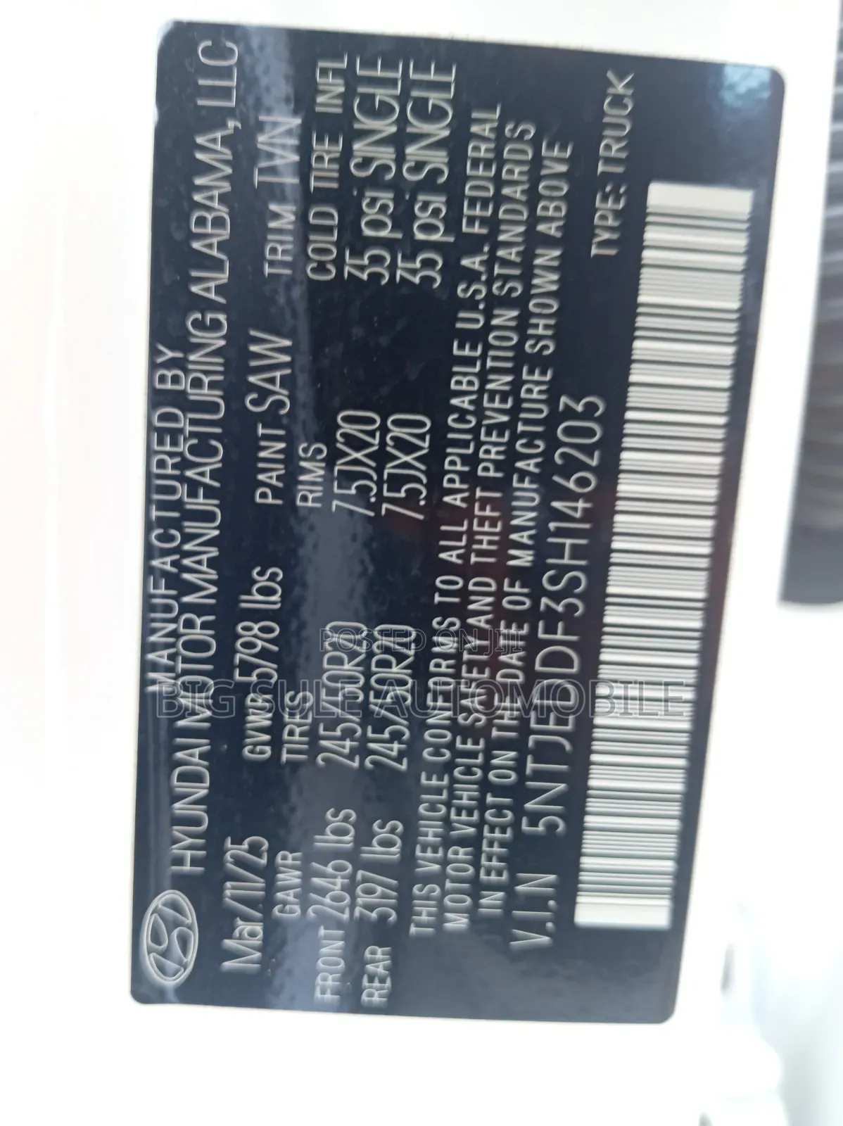 Hyundai Santa Cruz SE FWD 2025 White