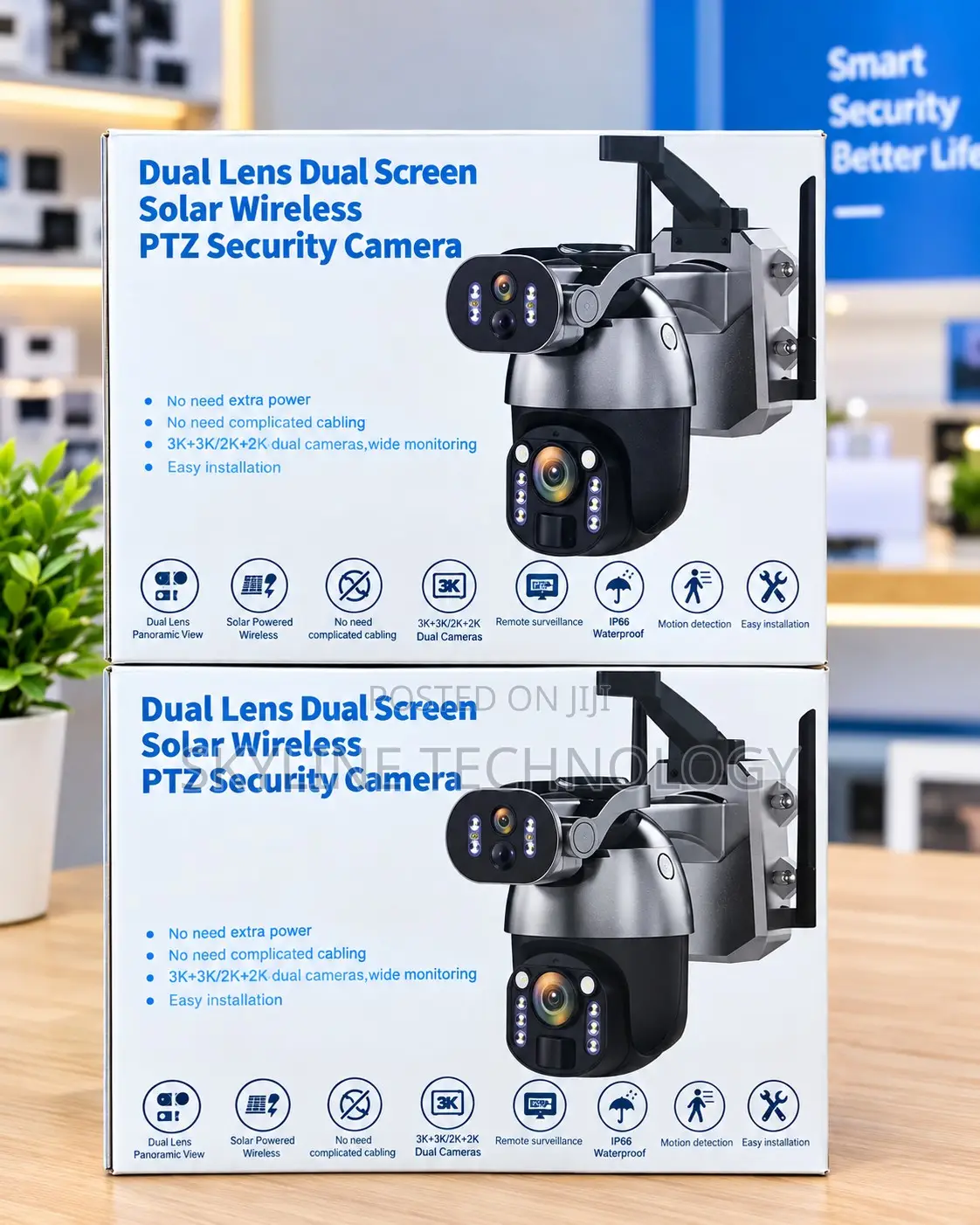 Dual Lens and Dual Screen Solar Wireless 4G High Quality CCTV Camera