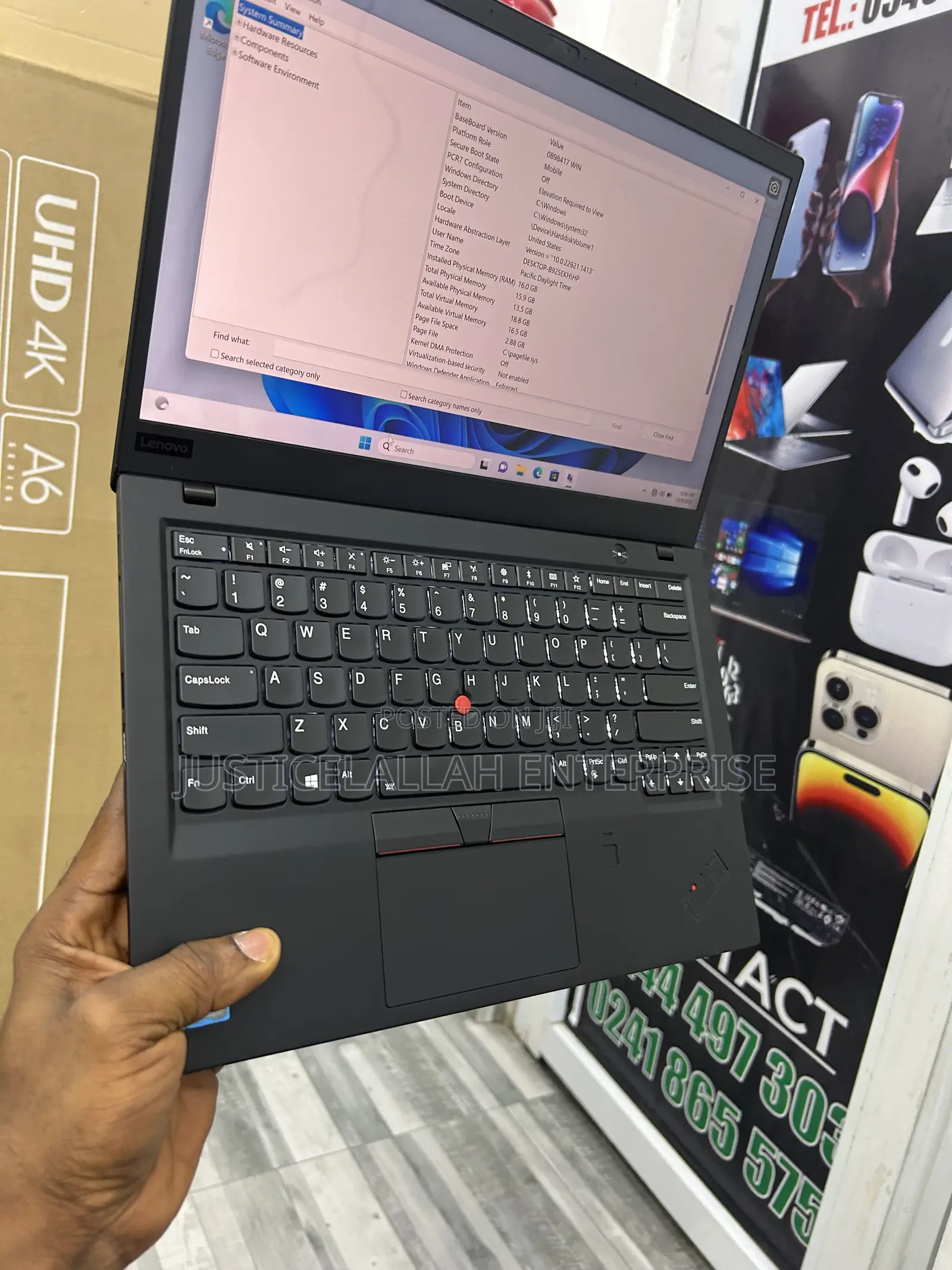 Laptop Lenovo ThinkPad X1 Carbon 16GB Intel Core i7 SSD 256GB