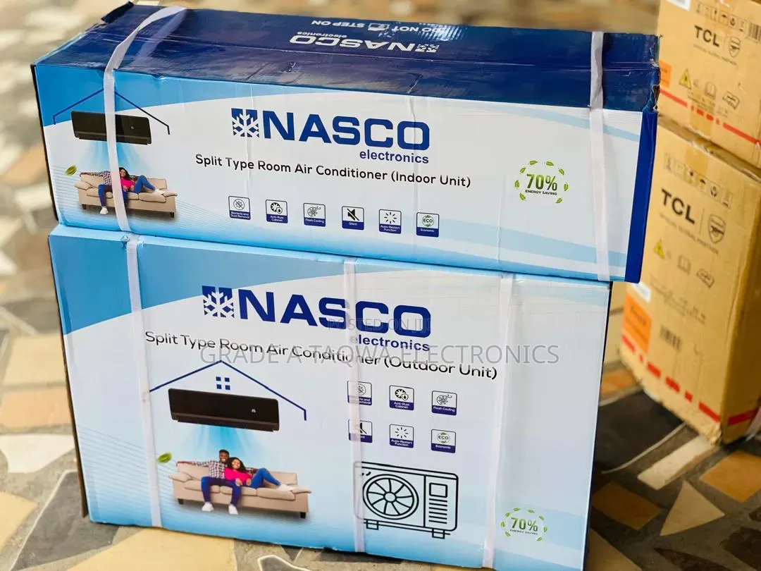 Valuable Sleek Nasco Black 1.5hp Air Conditioner