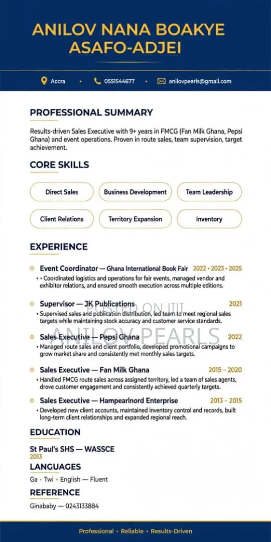 Sales & Telemarketing CV