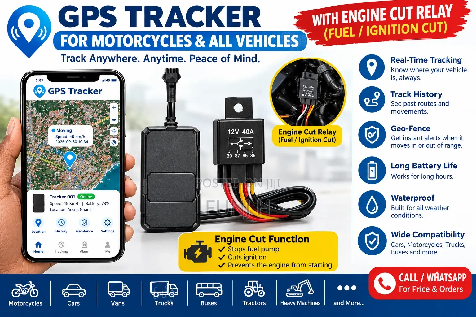 Original GPS Tracker for Cars and Motorcycles