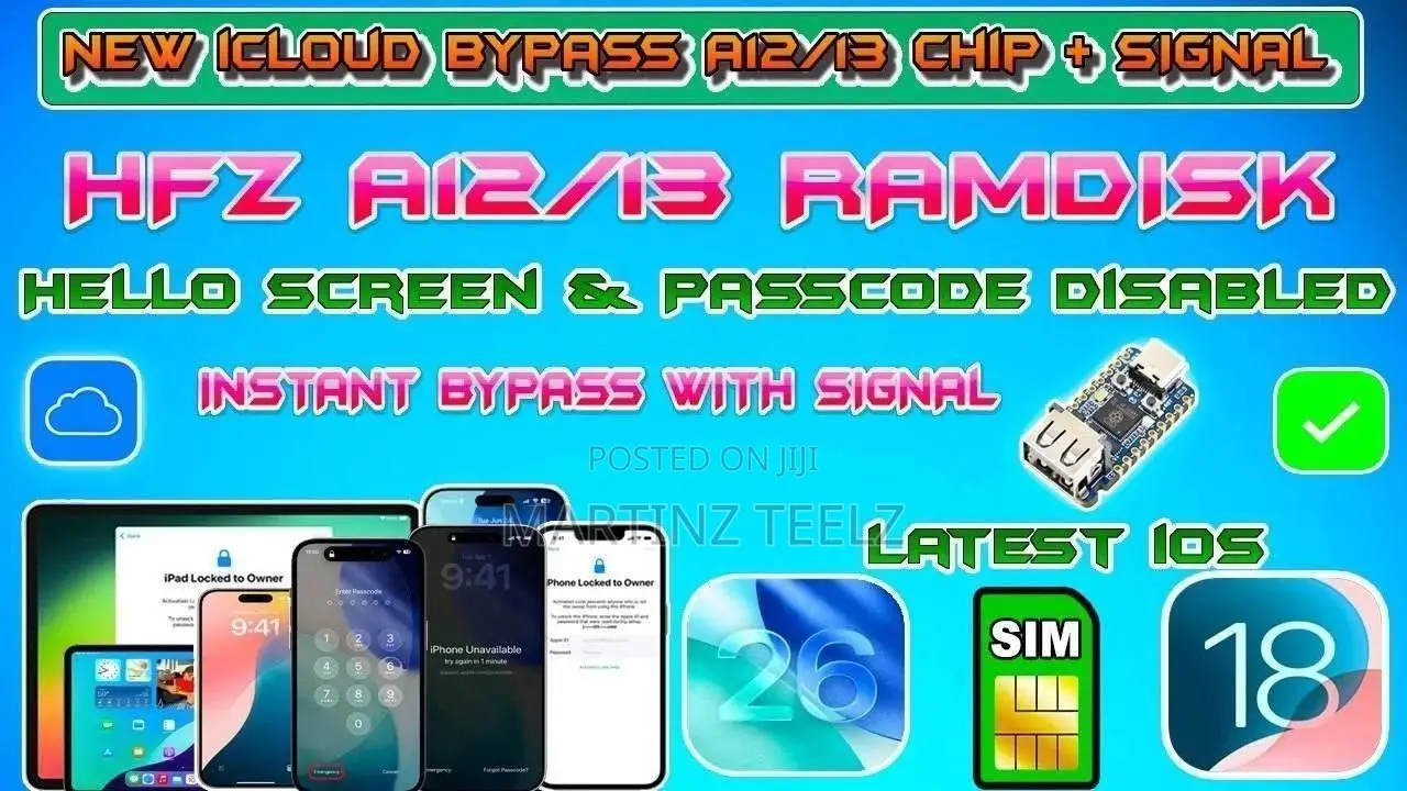 iPhone Upto 11 Pro Max Passcode Bypass With Full Signal