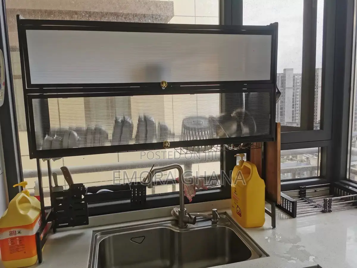 85cm Over Sink Kitchen Dish Rack With Storage Cabinet