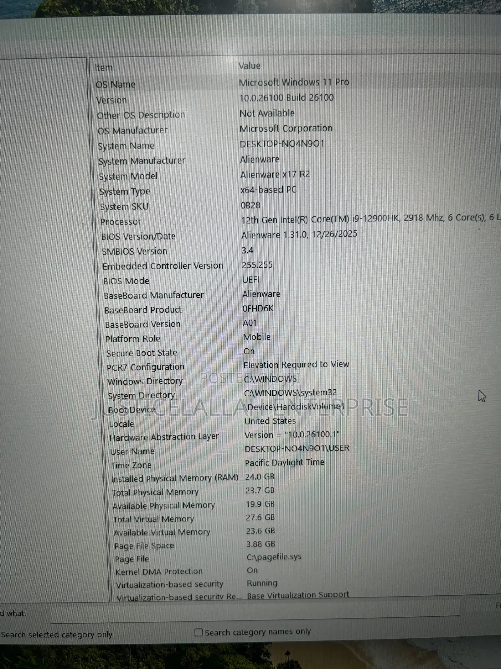 Laptop Alienware 17 R2 24GB Intel Core i9 SSD 1T