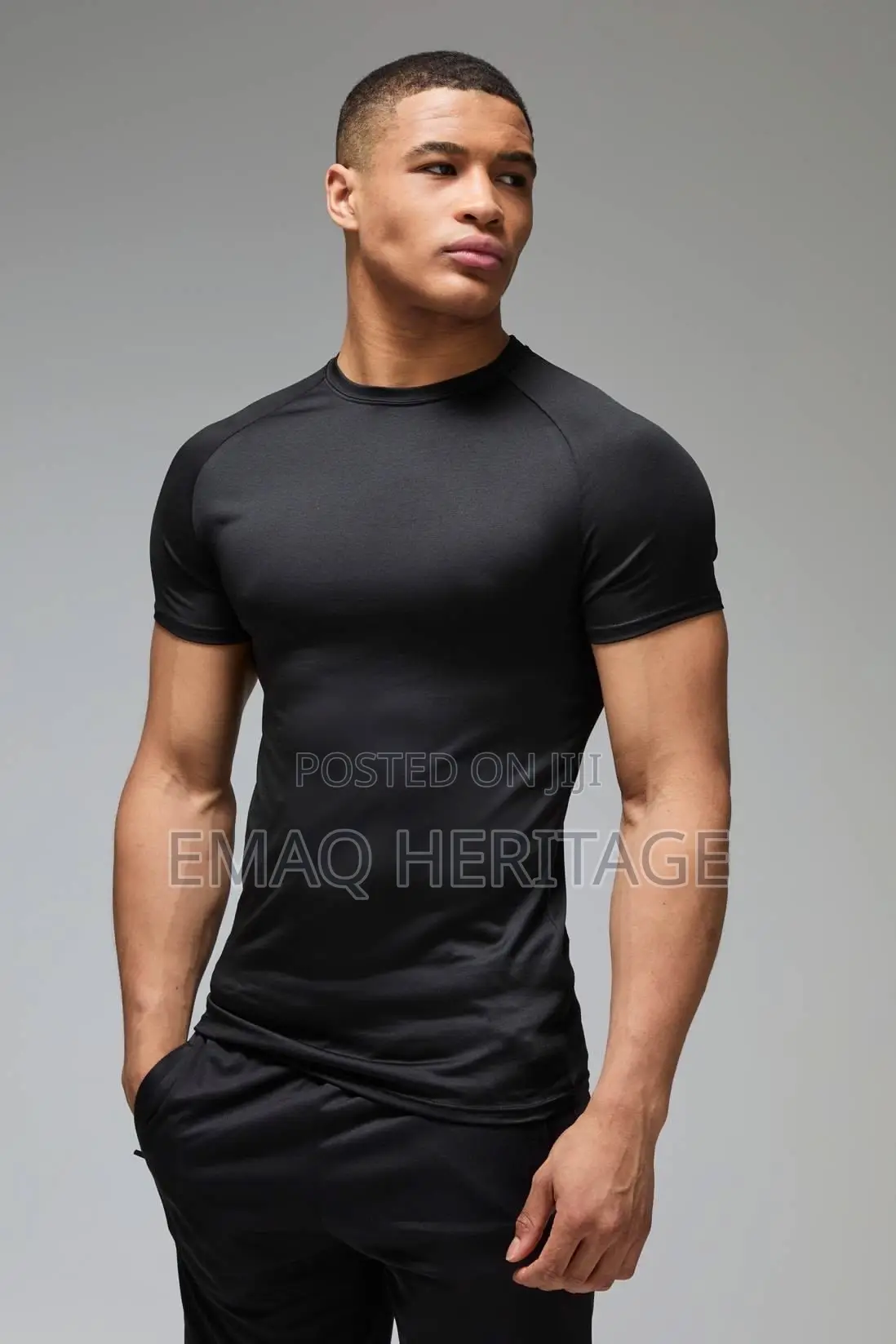 Men's Compression Muscle Fit T-Shirt - Black