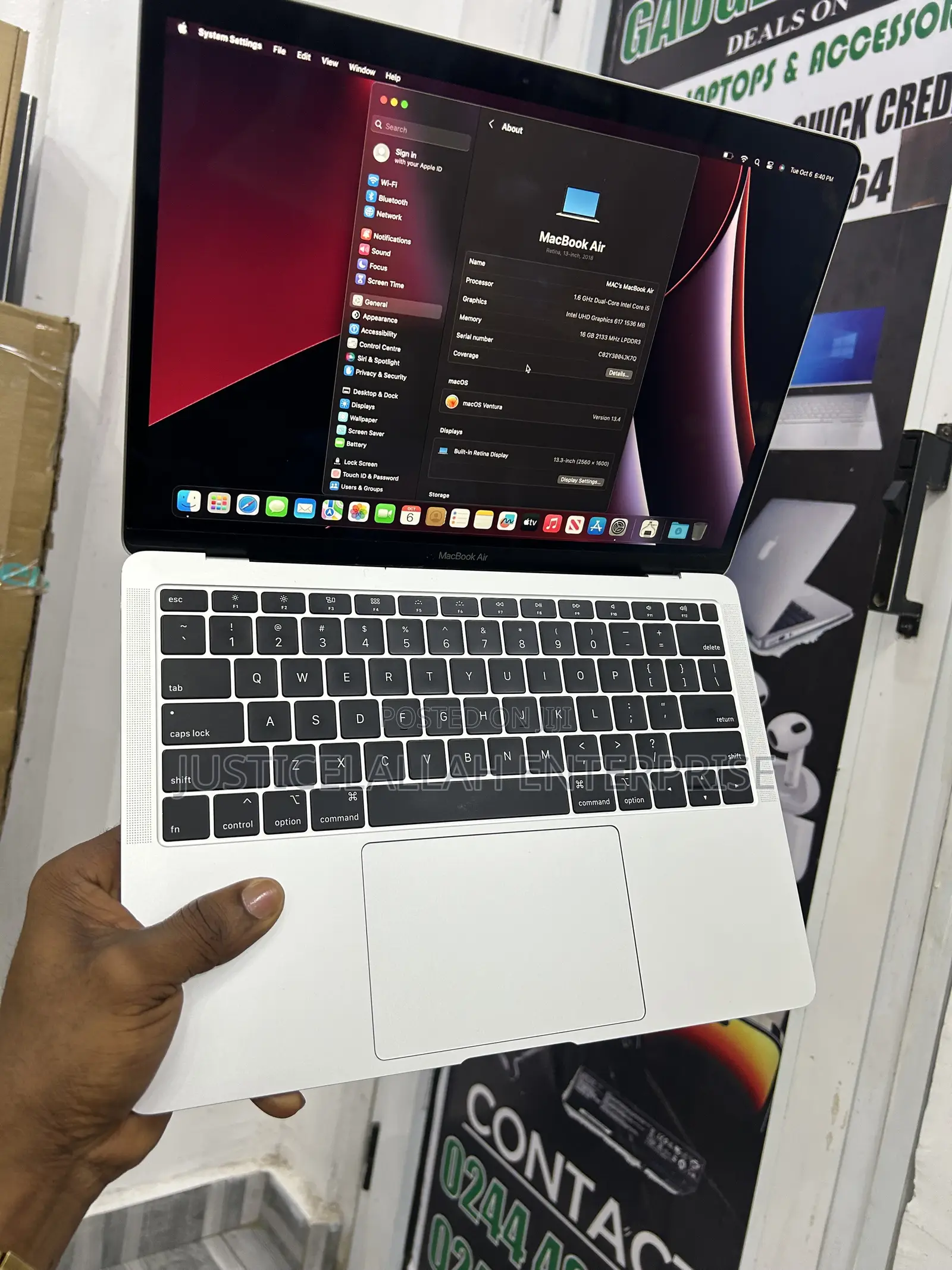 Laptop Apple MacBook Air 2018 16GB Intel Core i5 SSD 1T