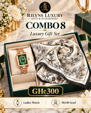 Silk Scarf With Watch Combo