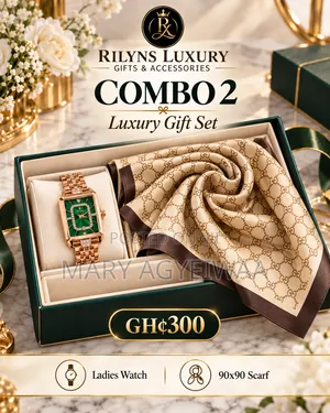 Silk Scarf With Watch Combo