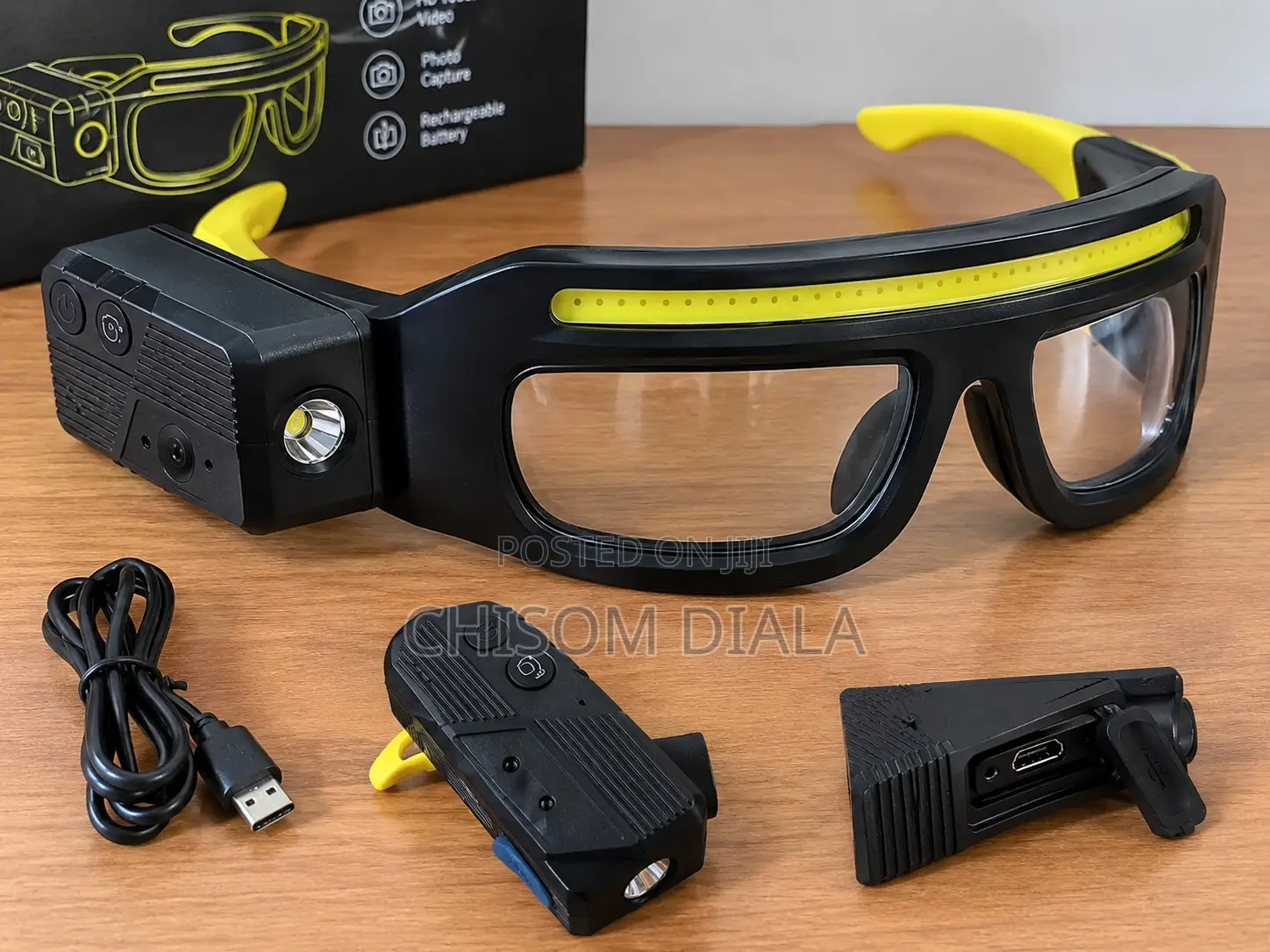 Led Headlamp Glasses, Reachargeable, Motion+touch Control.