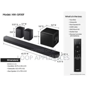 New 580 Watts Samsung HW-Q990F 11.1.4-Channel Dolby Atmos Soundbar