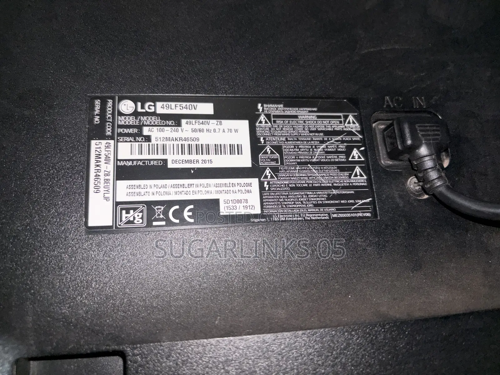 49 Inch LG Satellite Full HD LED Television