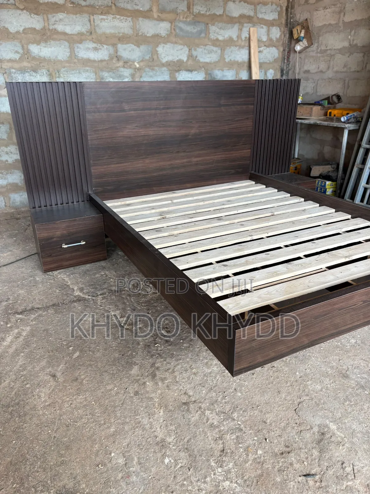 Floating Bed Frame With Side Drawers