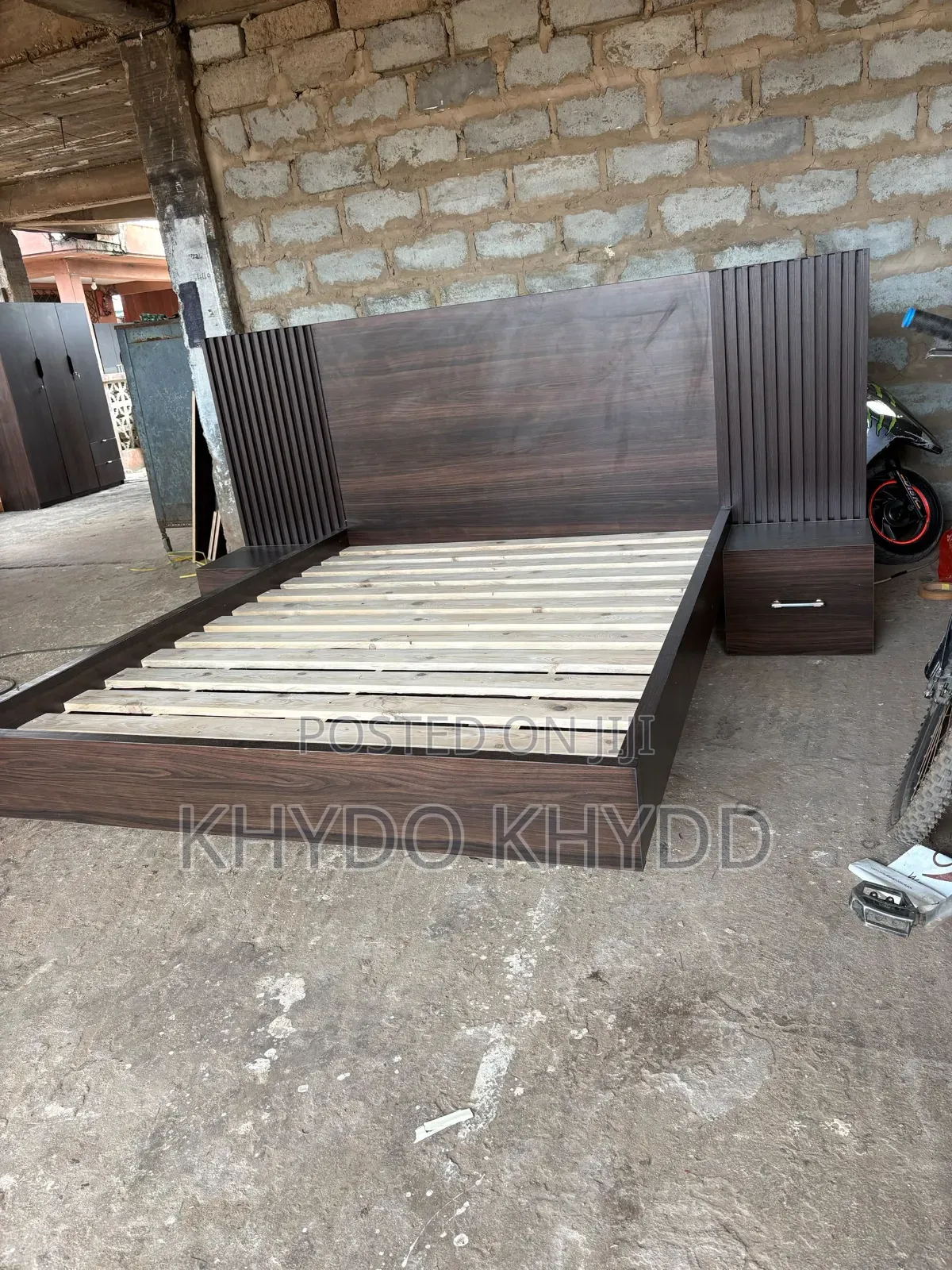 Floating Bed Frame With Side Drawers