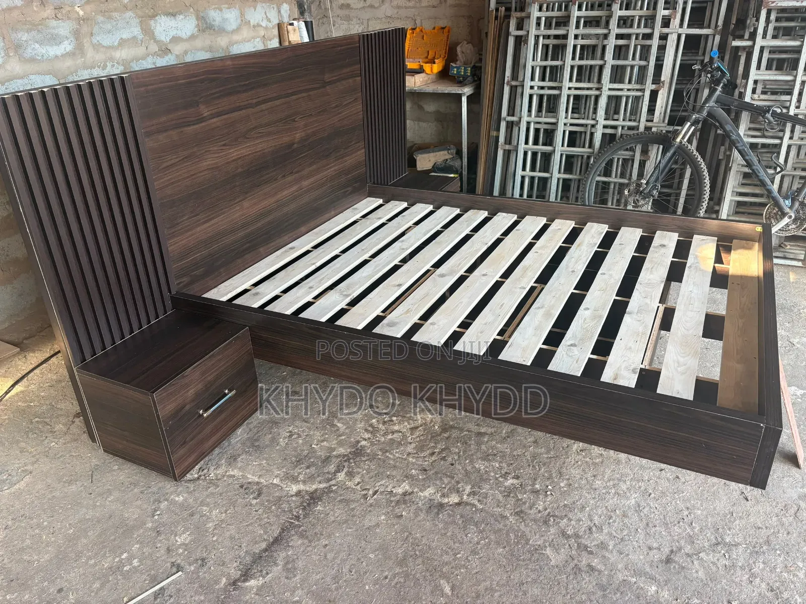 Floating Bed Frame With Side Drawers