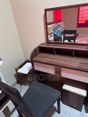 Dressing Table With Large Mirror & Chair – Good Condition