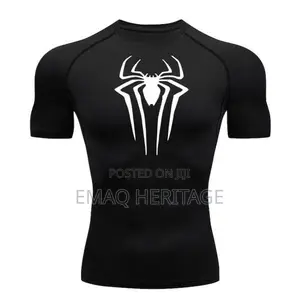 Spider Compression Fit T-Shirt - Black / White Logo