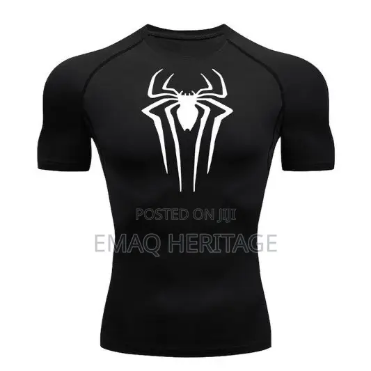 Spider Compression Fit T-Shirt - Black / White Logo