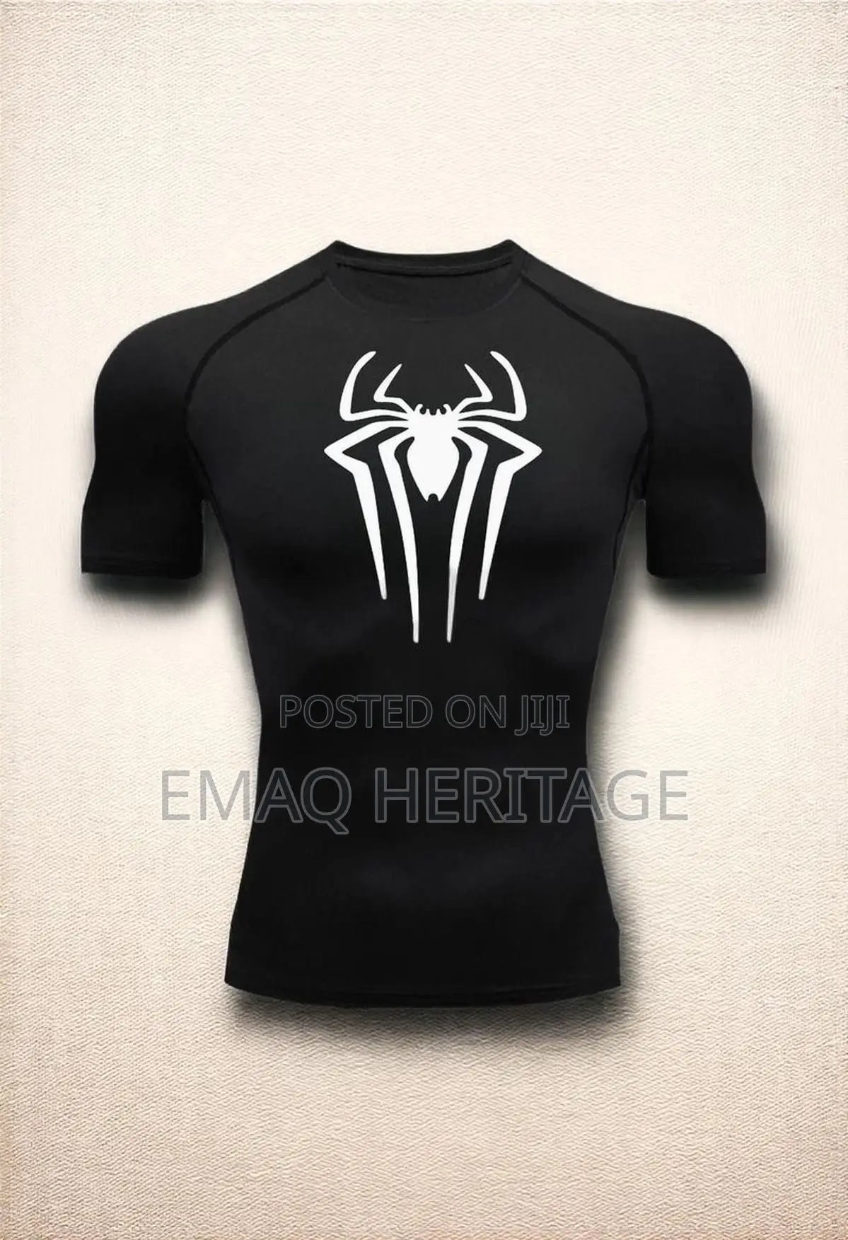 Spider Compression Fit T-Shirt - Black / White Logo